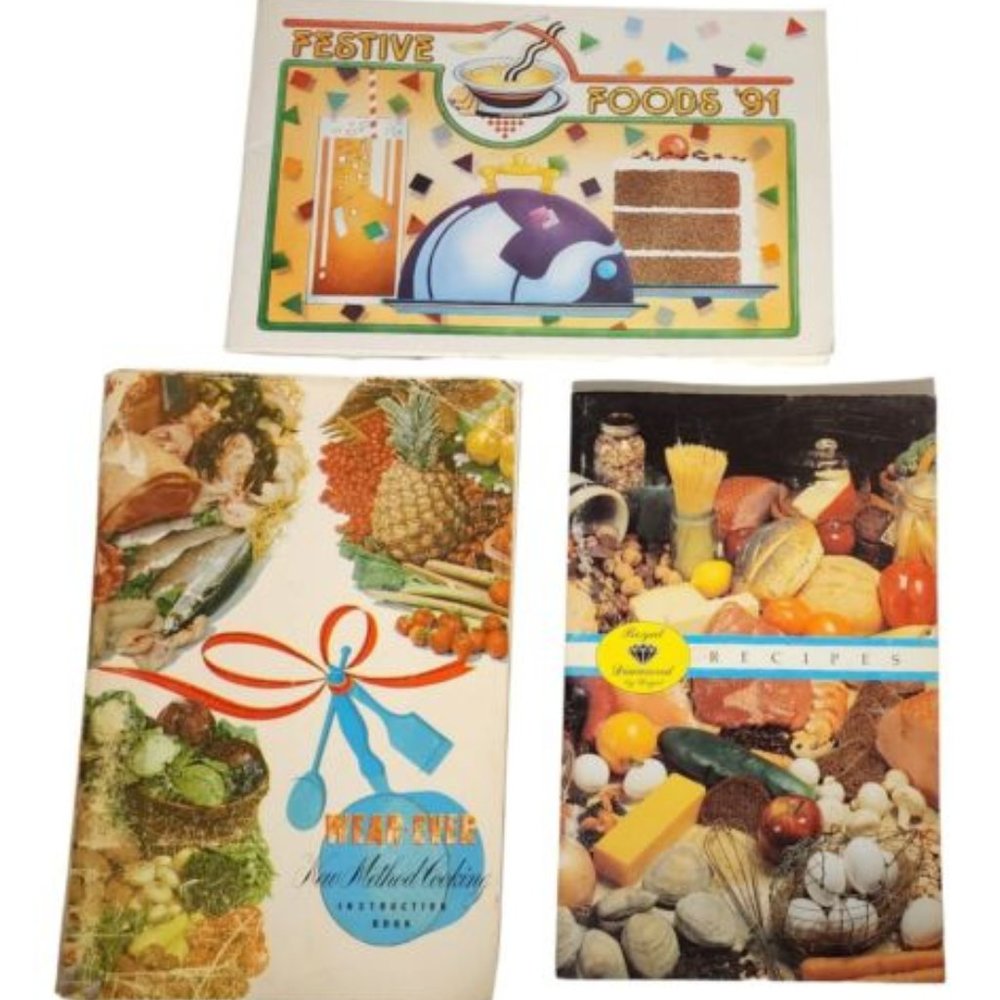 VTG Cookbooks Wear-Ever New Method 1953 Festive Foods 1991 Regal Royal Diamond